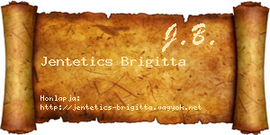 Jentetics Brigitta névjegykártya
